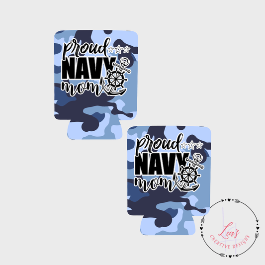 Proud Navy Mom Can Koozie Insulator