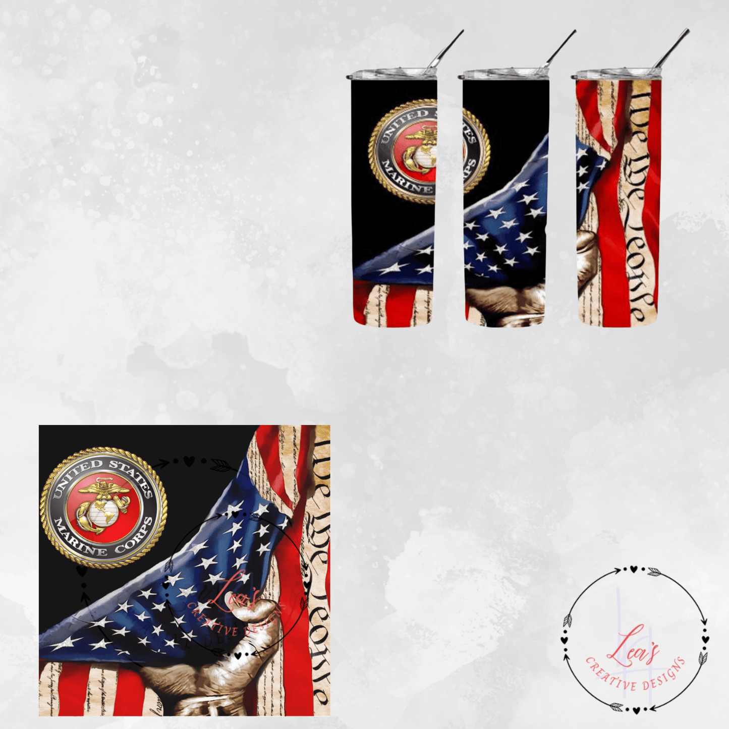 Patriotic Marine Design Tumbler