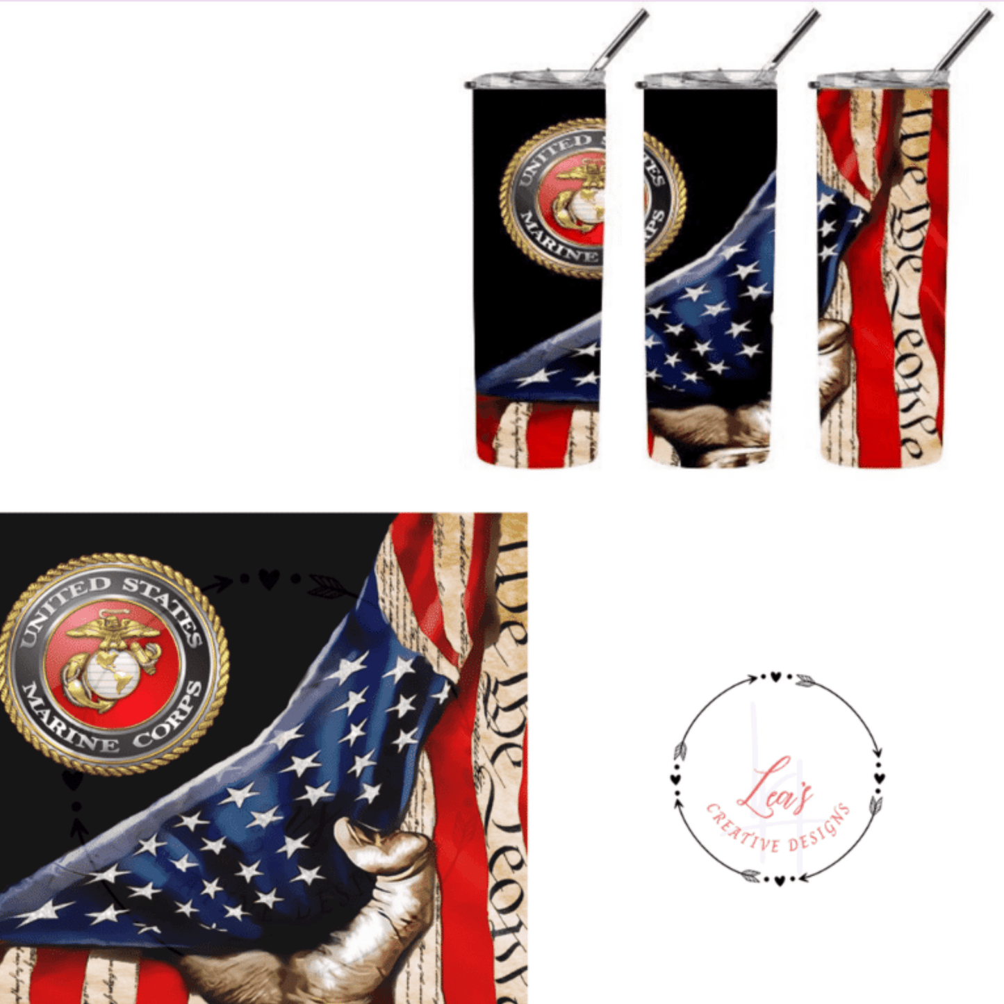 Patriotic Marine Design Tumbler 2