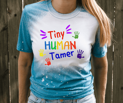 Lea's Creative Designs T-Shirts Heather Galapagos Bleached / Small Tiny Human Tamer T-Shirt