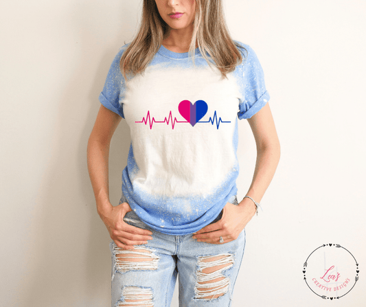 Lea's Creative Designs T-Shirts Heather Royal Bleached / Small Heartbeat Pride T-Shirt