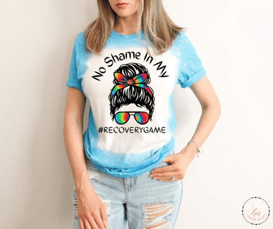 Lea's Creative Designs T-Shirts Heather Royal Blue  Bleached / Small No Shame In My #RECOVERYGAME T-Shirt