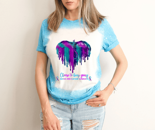 Lea's Creative Designs T-Shirts Heather Sapphire Bleached / Small Choose To Keep Going T-Shirt