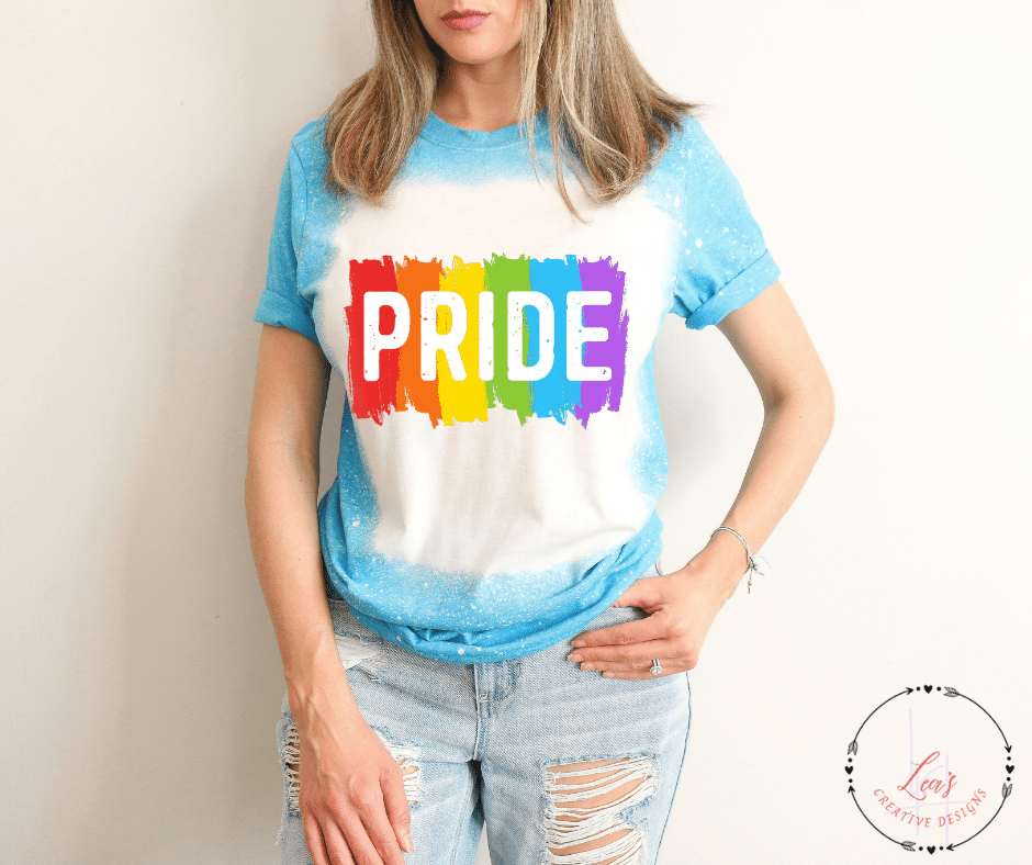 Lea's Creative Designs T-Shirts Heather Sapphire Bleached / Small Pride T-Shirt