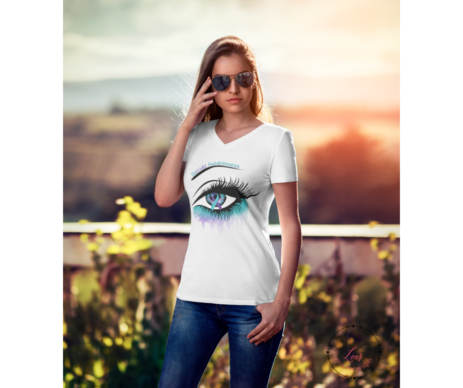 Lea's Creative Designs T-Shirts White / Small Suicide Awareness Eye T-Shirt