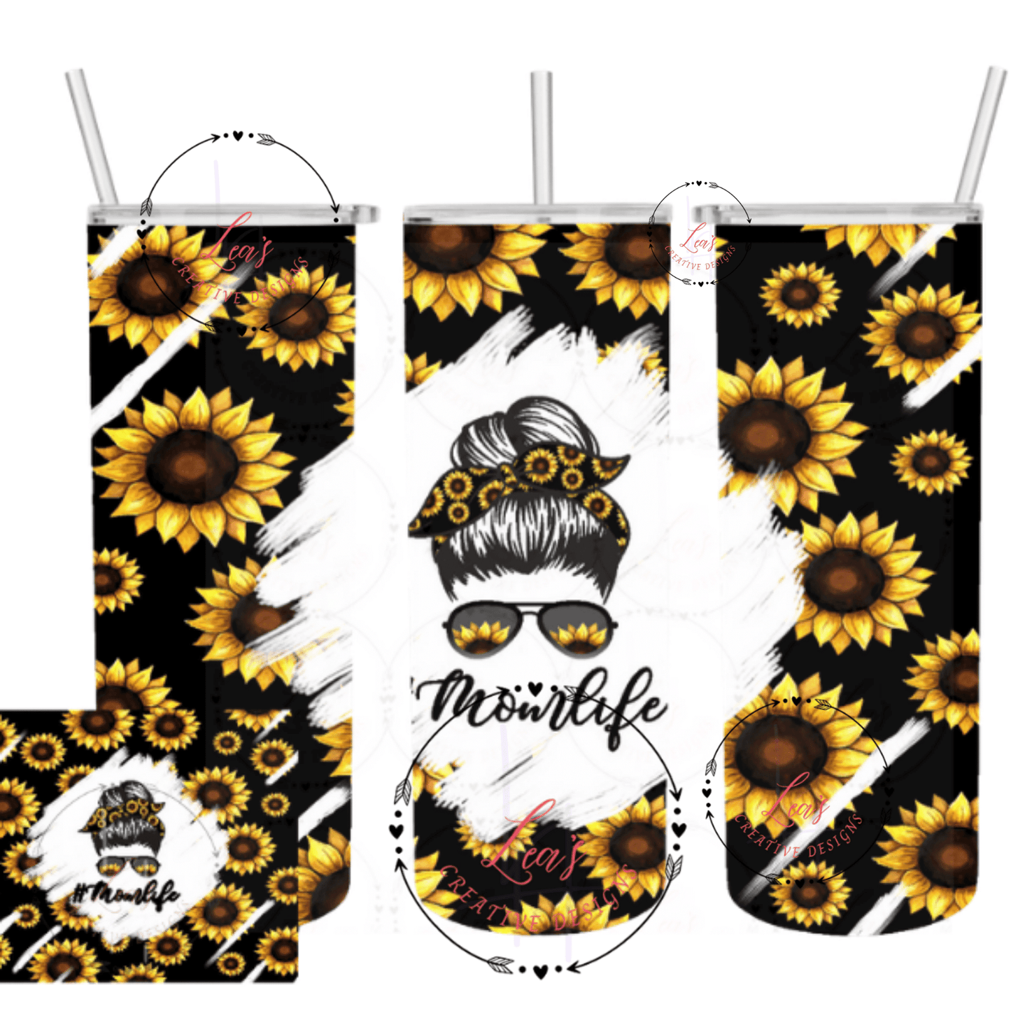 Lea's Creative Designs Tumblers Sunflower MomLife Tumbler